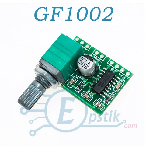 GF1002 стерео аудио усилитель с регулятором громкости D-класса 2х3 Вт — Photo 2