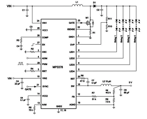MP3378 четырехканальный LED драйвер TSSOP28 — Photo 5