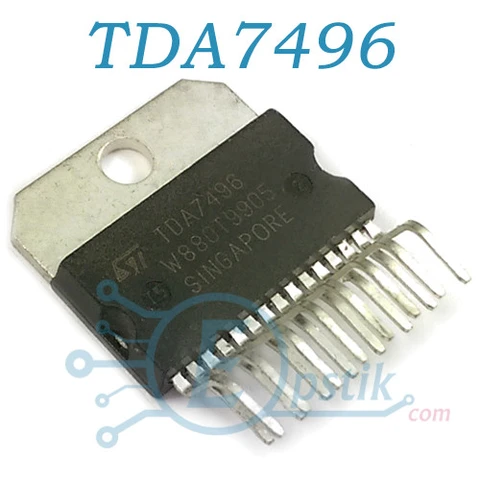 TDA7496, двоканальний аудіопідсилювач AB-класу, 2x5 Вт, Multiwatt15 — Photo 2