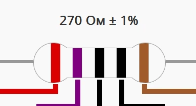 Резистор 270R ±1% MF 0.25W