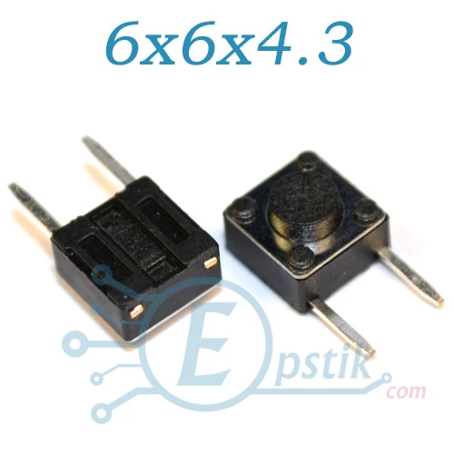 Кнопка тактовая, 6x6x4.3мм. 2pin