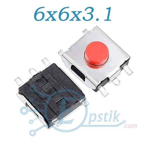Кнопка тактовая, 6x6x3.1мм. 5pin