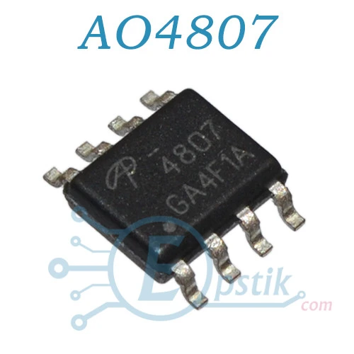 AO4807, MOSFET транзистор P канал, 30В 6А, SOP8