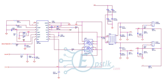 MP1008ES, инвертор подсветки LCD, SOP16 — Photo 1
