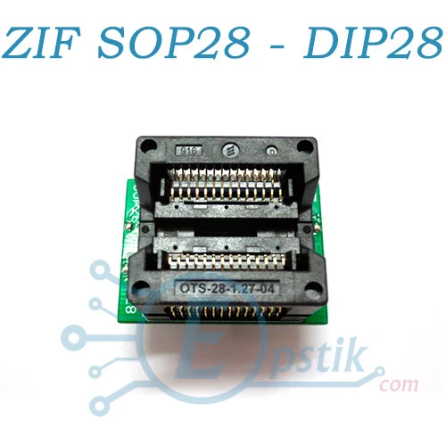 Переходник - Адаптер ZIF с нулевым усилием SOIC28 (SOP28) - DIP28 для программирования