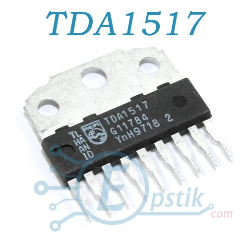 TDA1517, двоканальний аудіопідсилювач, 2 х 6 Вт, SIL9