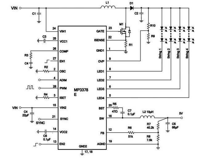 MP3378E четырехканальный LED драйвер TSSOP28 — Photo 2