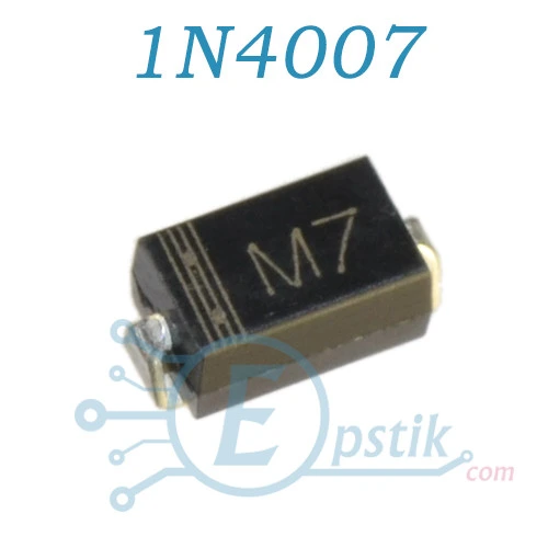 1N4007 (M7) выпрямительный диод 1А 1000В DO214 SMA