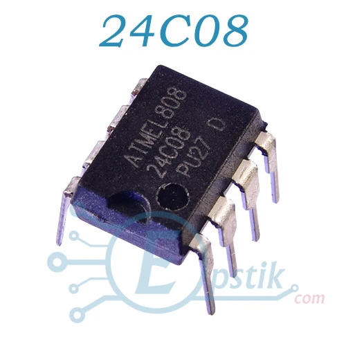 24C08N, память энергонезависимая, EEPROM 1K, DIP8