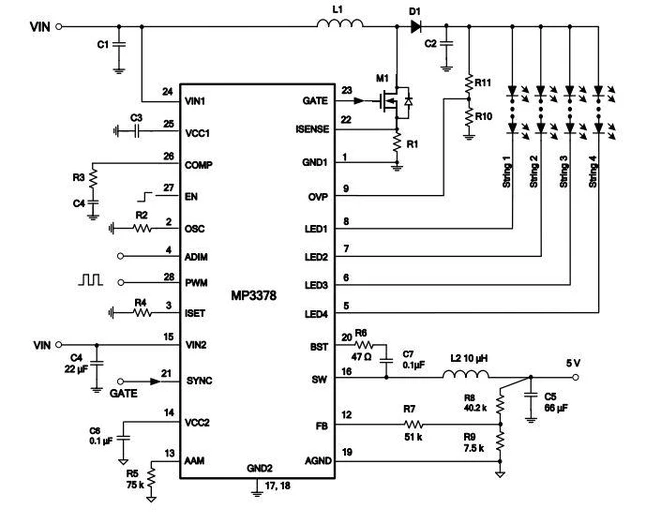 MP3378 четырехканальный LED драйвер TSSOP28 — Photo 2