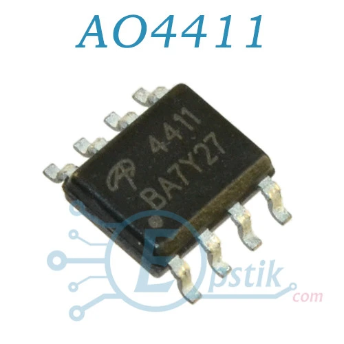 AO4411, MOSFET транзистор P канал, 30В, 8А, SOP8