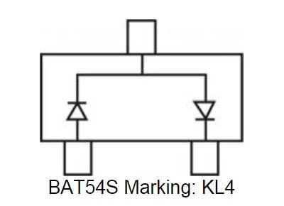 BAT54S (KL4) двойной диод Шоттки 30В 0.2А SOT23